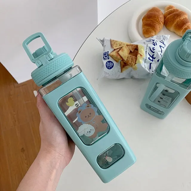 ã€?00ml】Kawaii Bear Water Bottle With Straw