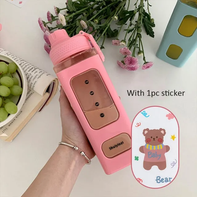 ã€?00ml】Kawaii Bear Water Bottle With Straw
