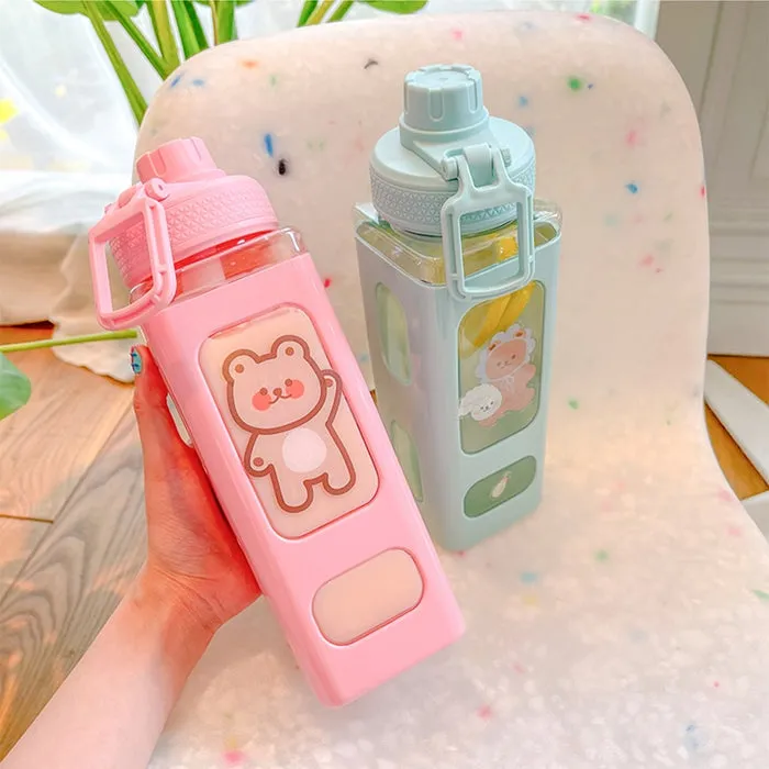 ã€?00ml】Kawaii Bear Water Bottle With Straw