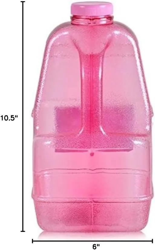 1 Gallon BPA Free Reusable Plastic Drinking Water Big Mouth Dairy Bottle Jug Container with Holder