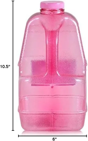 1 Gallon BPA Free Reusable Plastic Drinking Water Big Mouth Dairy Bottle Jug Container with Holder