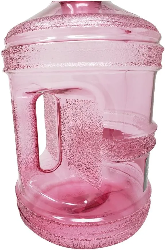 1 Gallon Leak-Proof BPA Free Reusable Plastic Drinking Water Big Mouth Bottle Jug Container with Holder Drinking Canteen
