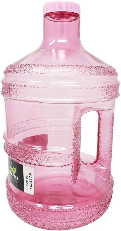 1 Gallon Leak-Proof BPA Free Reusable Plastic Drinking Water Big Mouth Bottle Jug Container with Holder Drinking Canteen