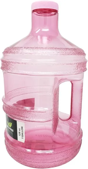 1 Gallon Leak-Proof BPA Free Reusable Plastic Drinking Water Big Mouth Bottle Jug Container with Holder Drinking Canteen