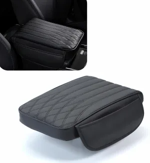 1 PC Car Center Console Armrest Cover, 12.59In x 8.66In x 1.96In Waterproof Durable Vehicle Storage Box Protective Cover, Universal Rebound Armrest Accessories for Most Cars (Black)