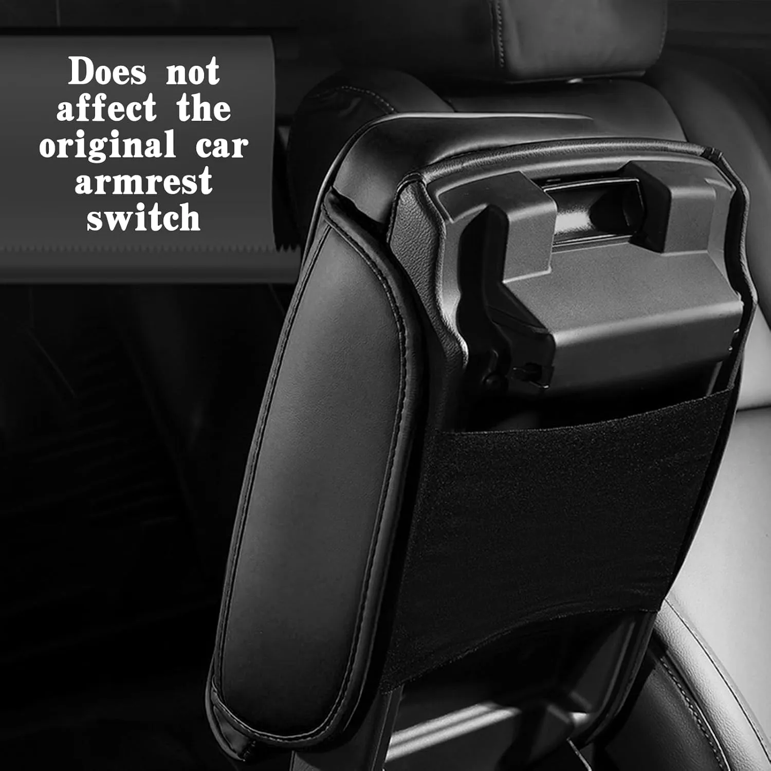 1 PC Car Center Console Armrest Cover, 12.59In x 8.66In x 1.96In Waterproof Durable Vehicle Storage Box Protective Cover, Universal Rebound Armrest Accessories for Most Cars (Black)