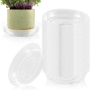 100 Pack 6 Inch Plant Saucer Clear Plant Saucers for Indoors Flower Pot Saucers Small Plants Plate Dish Succulent Pot Saucer Plants Trays for Pots Bulk Plastic Tray for Flower Cactus Nursery Pots