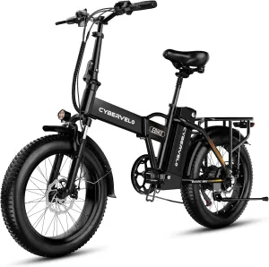 1000W Folding Electric Bike, 48V Large Removable Battery E Bike, 30 MPH, 80 Miles Max Range, 20" Fat Tire Electric Bike for Adults, Adult Electric Bicycles for Long