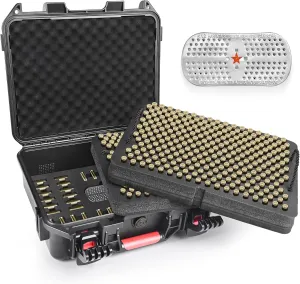 10mm Ammo Storage Case with Dessicant, Travel Safe/Mil Spec/Waterproof Ammo Case for Storage, Lockable Ammo Storage Box for 10mm Auto/.41 Rem Magnum/.40 S&W/.40 Super