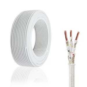 11 Gauge 3 Conductor High Temperature Wire 25Ft, -76-932 ℉ 11 AWG Mica Fiberglass 3 Core Copper Wire Insulated Heat Resistant High Temp Flexible Cable for Lamp Boiler Heater Kiln