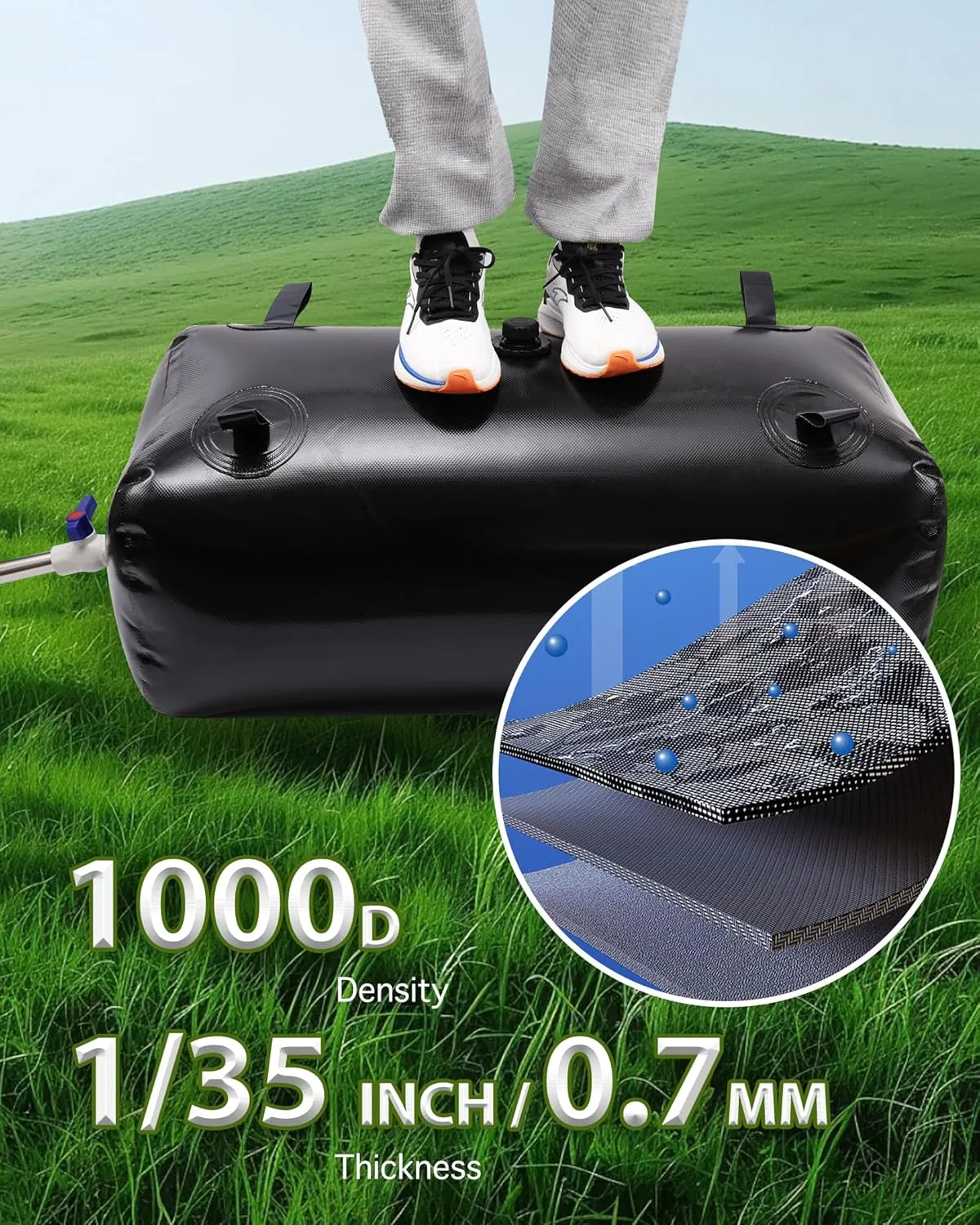 110L/30gal Long Term Water Storage Containers,Emergency Water Storage Bag, Soft Portable Vinyl Bathtub Water Bladder with Valve&Stainless-Steel Outlet-Reliable & Resistant for All Climates