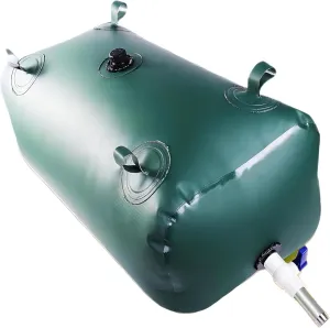 113L/30Gal Water Storage Bladder, Portable Emergency Water Tank, 3-Layer Thickened Foldable Water Storage Container with Stainless Steel Water Outlet for Camping RV Garden (Army Green)
