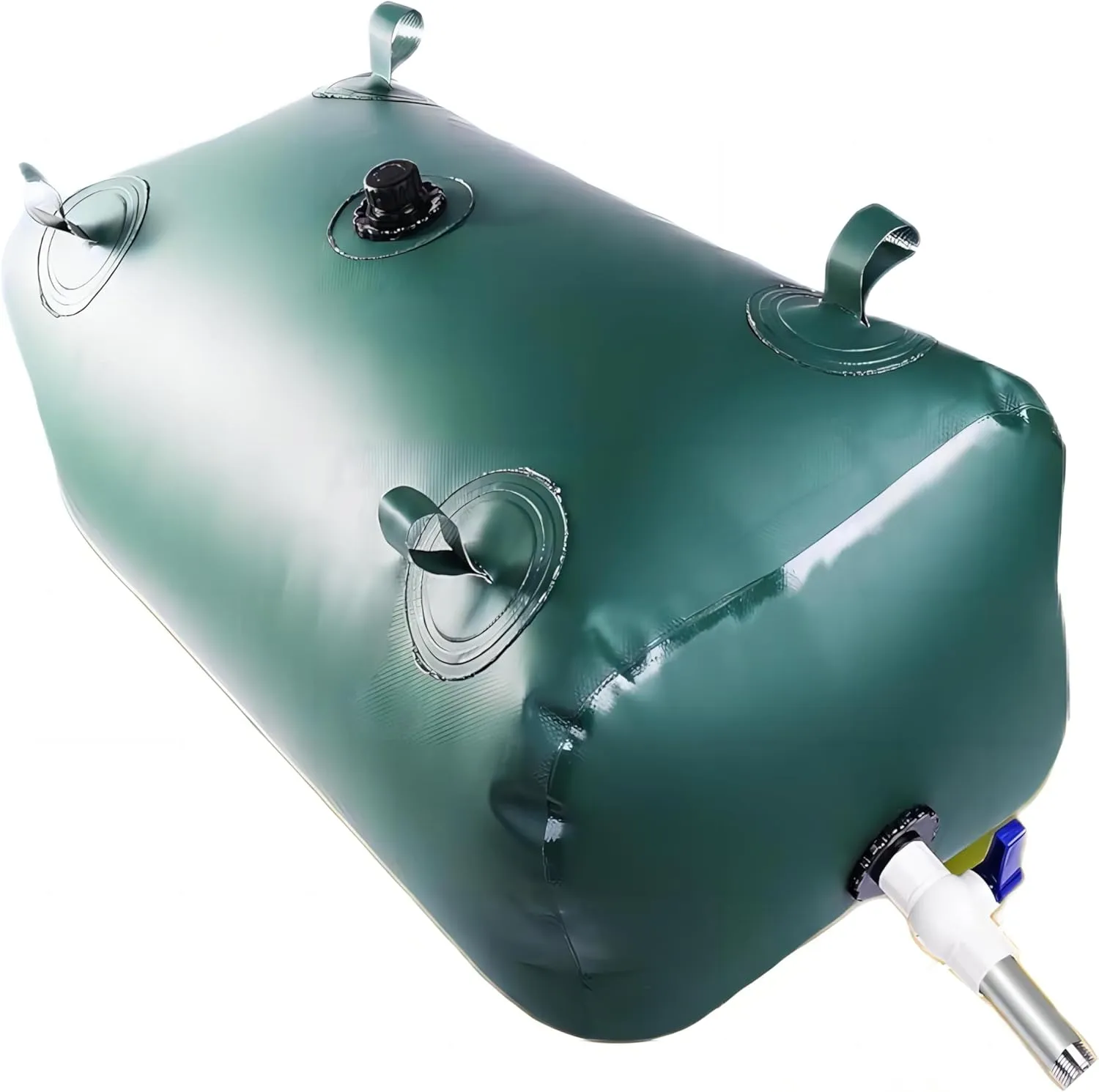 113L/30Gal Water Storage Bladder, Portable Emergency Water Tank, 3-Layer Thickened Foldable Water Storage Container with Stainless Steel Water Outlet for Camping RV Garden (Army Green)