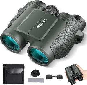 15x32 Compact Binoculars for Adults and Kids - WOZEL High Powered Small Binoculars for Bird Watching, Hunting, Travel, Hiking, Concert, Sports and Outdoors - Easy Focus with Large Objectives - Green