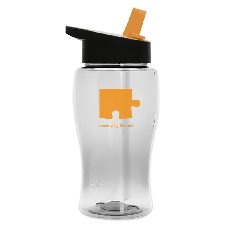 18 oz Transparent Bottle w/ Flip Straw Lid
