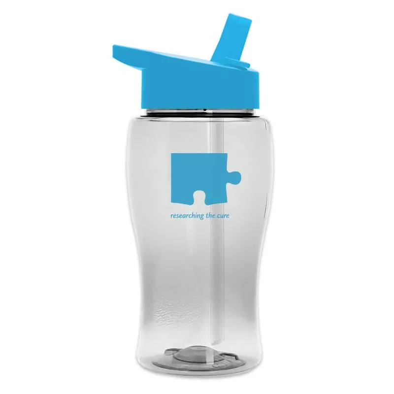 18 oz Transparent Bottle w/ Flip Straw Lid