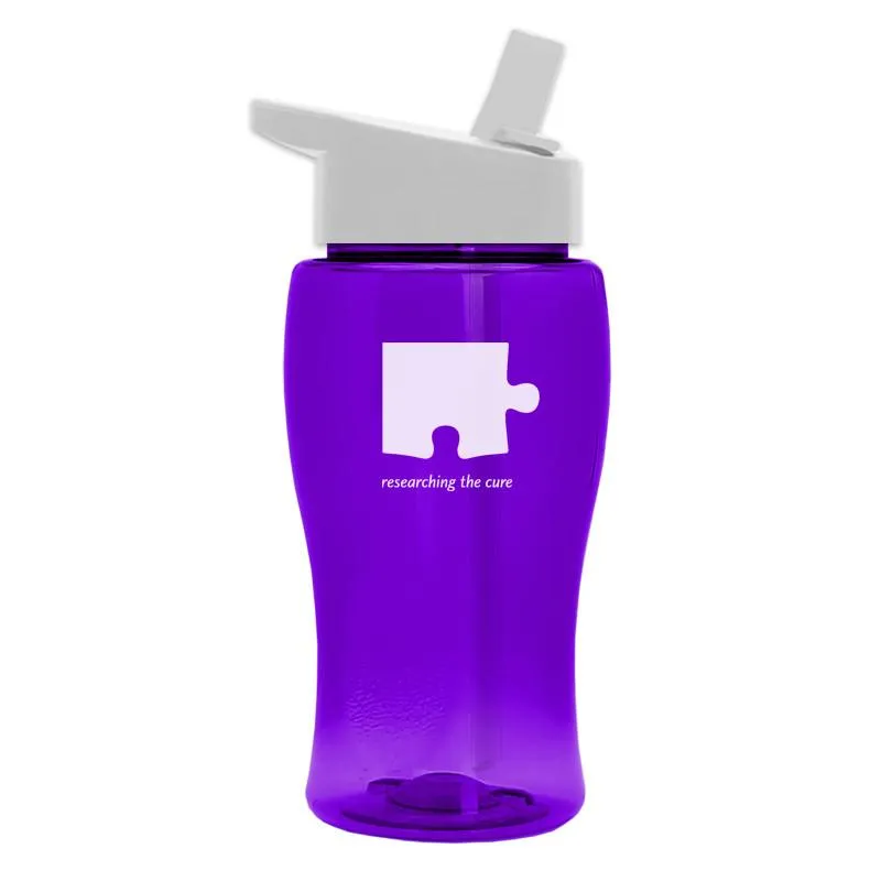 18 oz Transparent Bottle w/ Flip Straw Lid