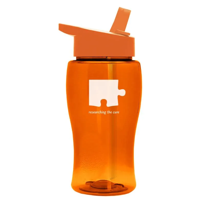 18 oz Transparent Bottle w/ Flip Straw Lid