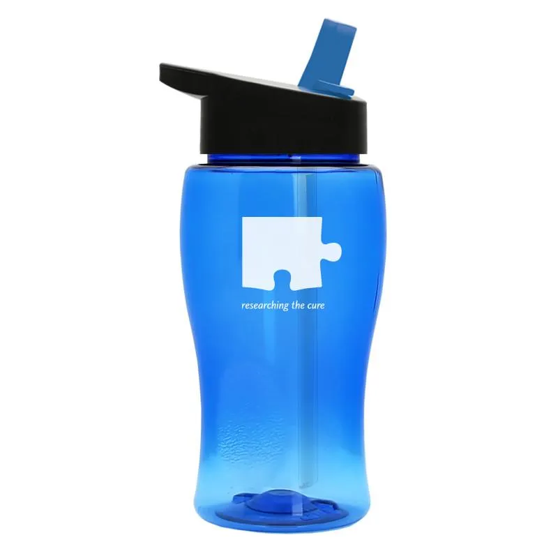 18 oz Transparent Bottle w/ Flip Straw Lid