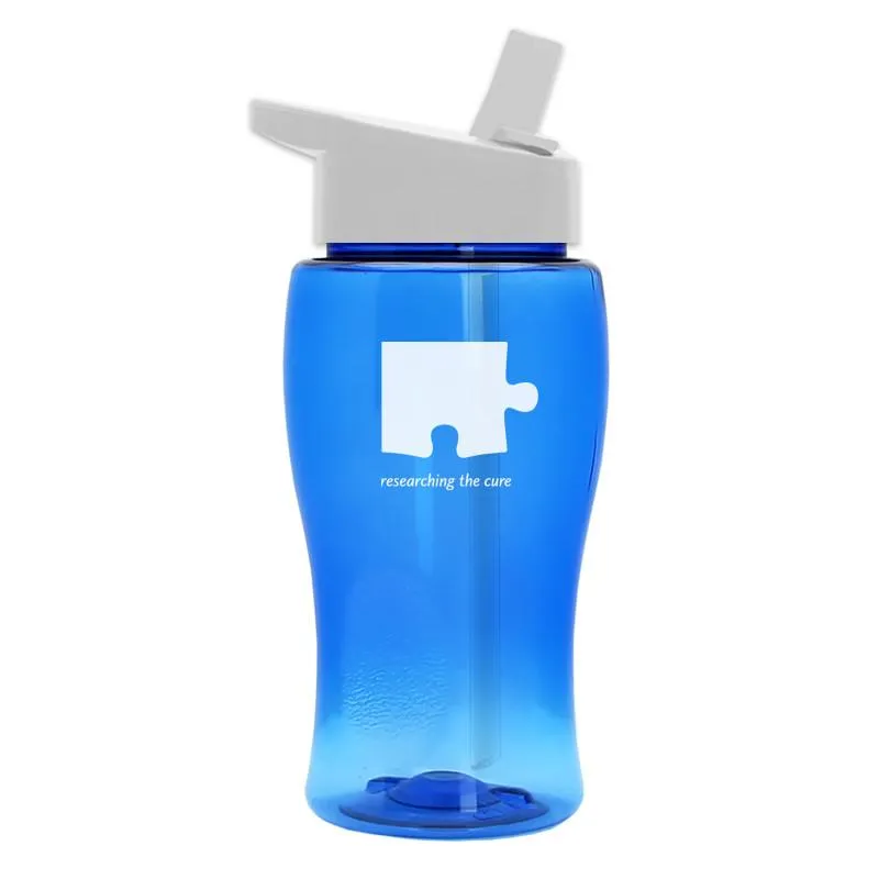 18 oz Transparent Bottle w/ Flip Straw Lid