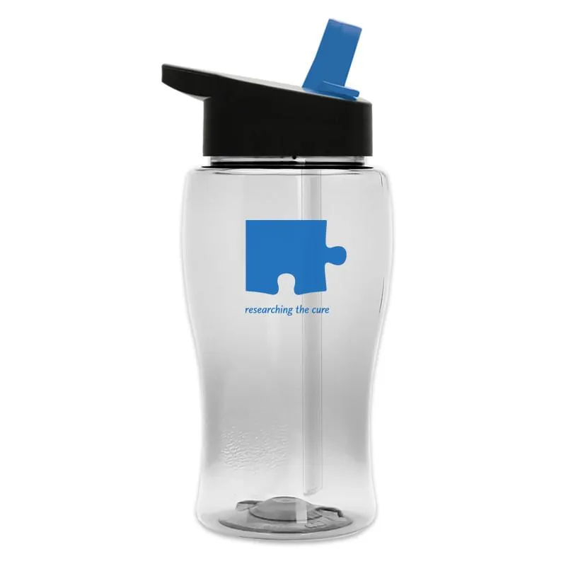 18 oz Transparent Bottle w/ Flip Straw Lid