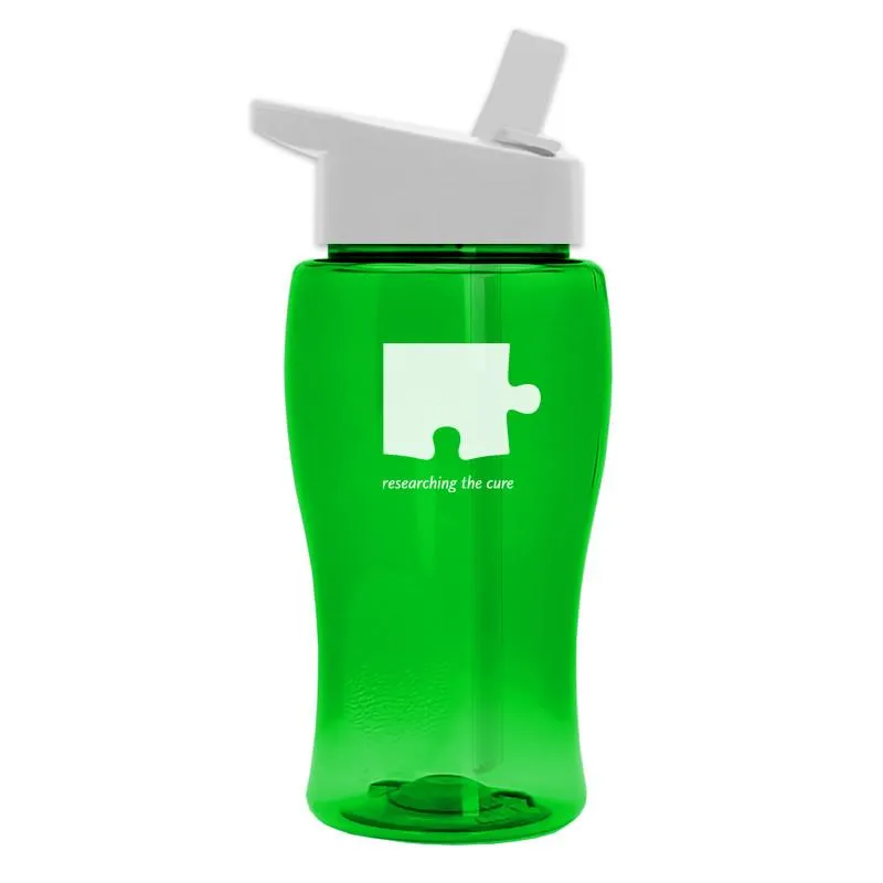 18 oz Transparent Bottle w/ Flip Straw Lid