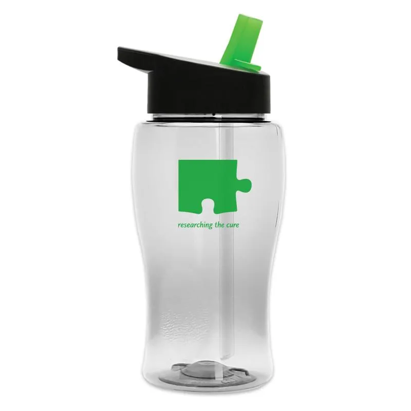 18 oz Transparent Bottle w/ Flip Straw Lid