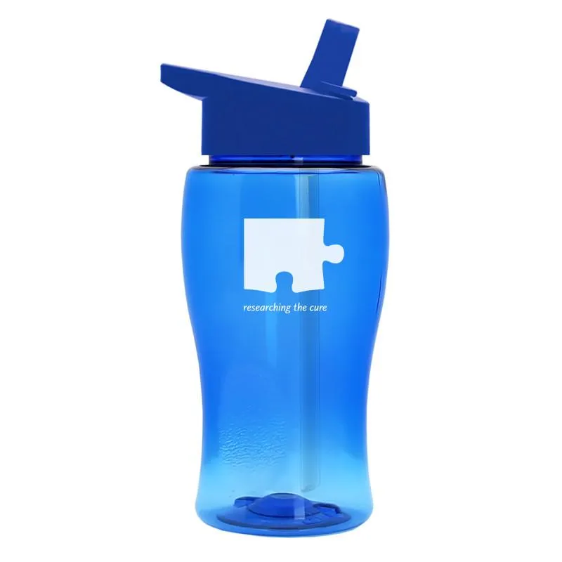 18 oz Transparent Bottle w/ Flip Straw Lid