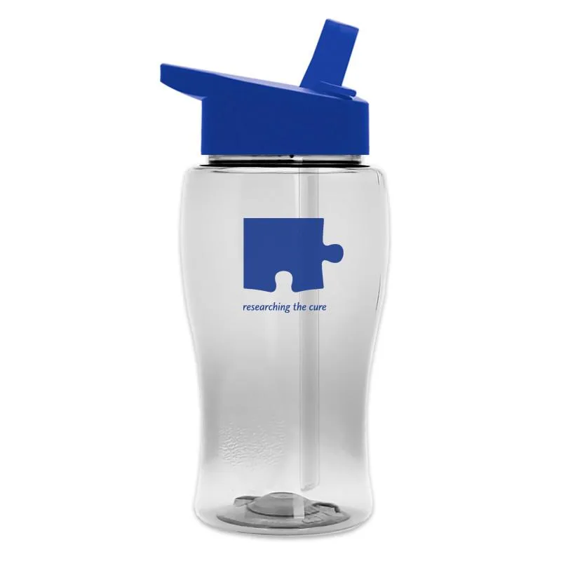18 oz Transparent Bottle w/ Flip Straw Lid