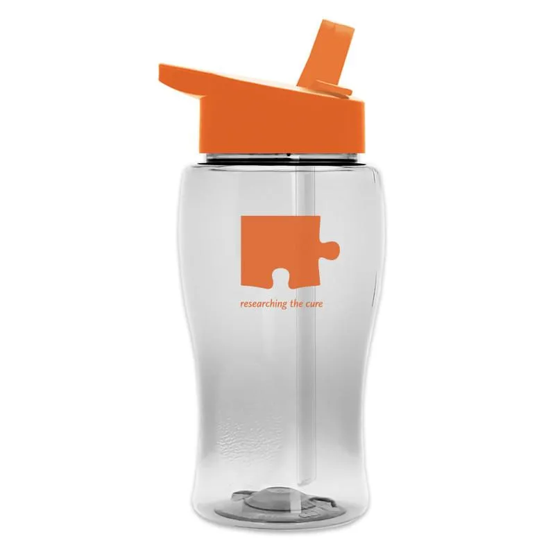 18 oz Transparent Bottle w/ Flip Straw Lid