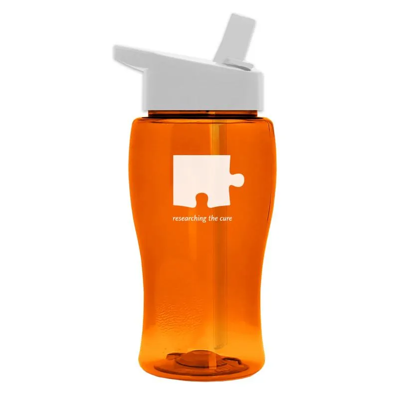 18 oz Transparent Bottle w/ Flip Straw Lid