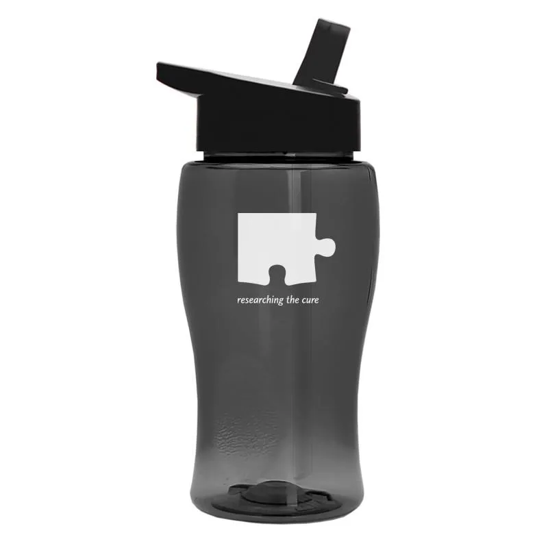 18 oz Transparent Bottle w/ Flip Straw Lid