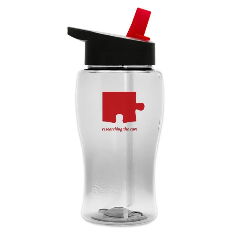 18 oz Transparent Bottle w/ Flip Straw Lid