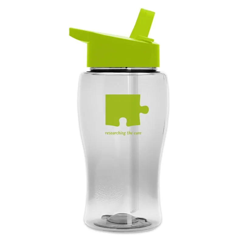 18 oz Transparent Bottle w/ Flip Straw Lid
