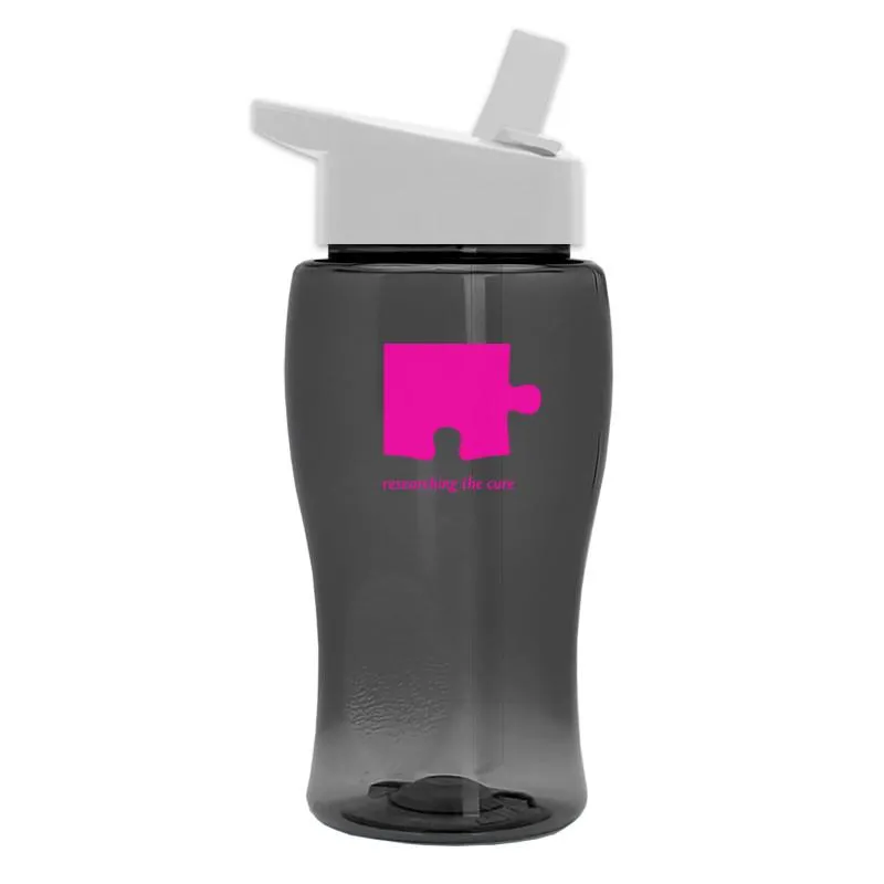 18 oz Transparent Bottle w/ Flip Straw Lid