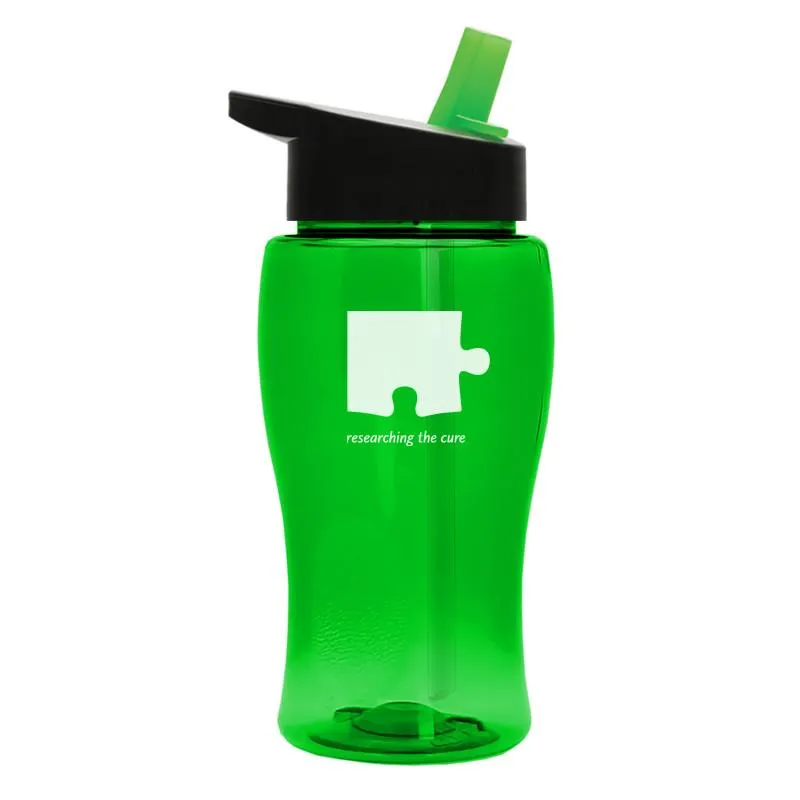 18 oz Transparent Bottle w/ Flip Straw Lid