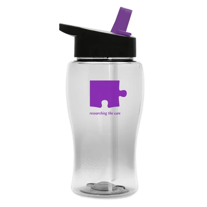18 oz Transparent Bottle w/ Flip Straw Lid