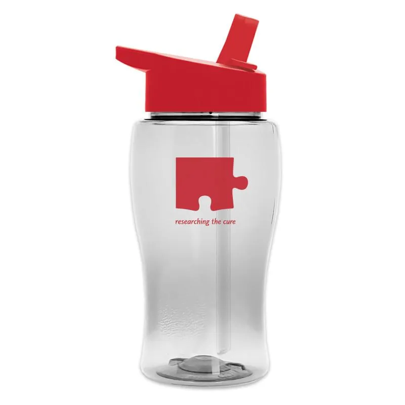 18 oz Transparent Bottle w/ Flip Straw Lid