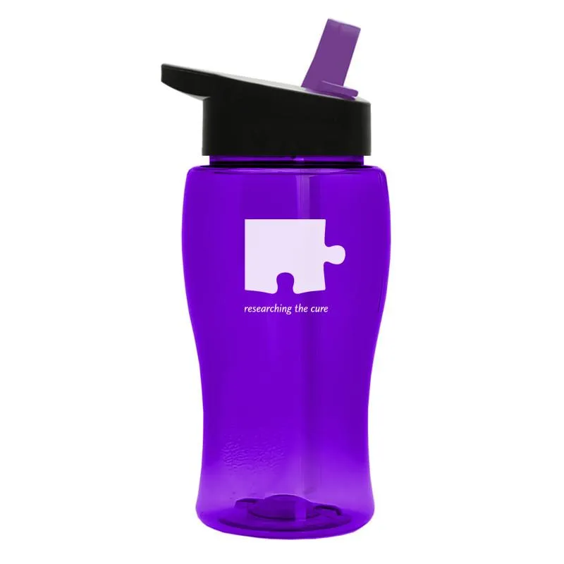 18 oz Transparent Bottle w/ Flip Straw Lid