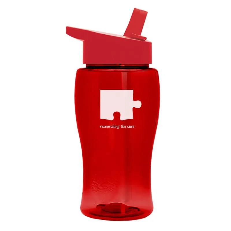 18 oz Transparent Bottle w/ Flip Straw Lid