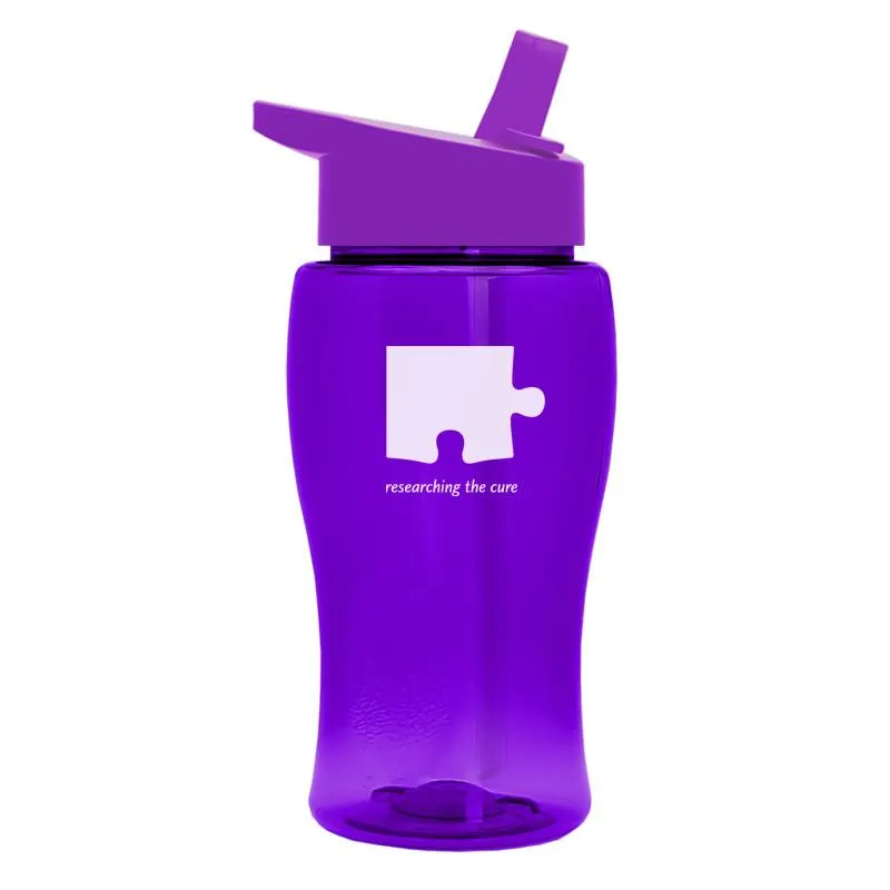 18 oz Transparent Bottle w/ Flip Straw Lid