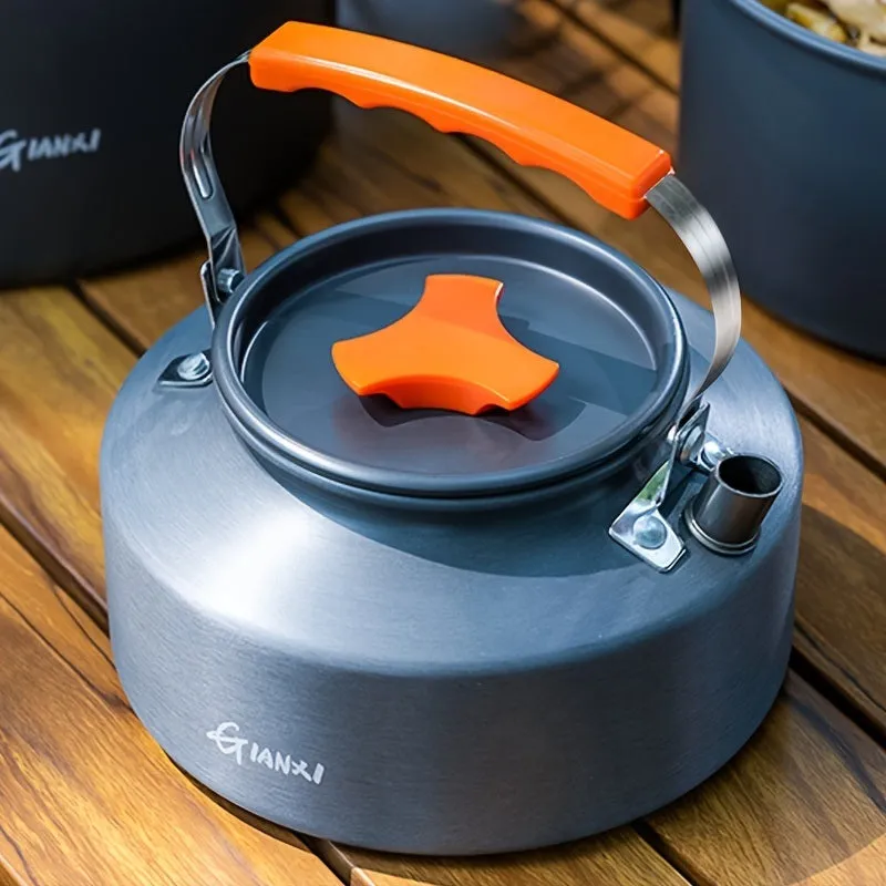 1pc Outdoor Cookware; Portable Pot Set Camping Cookware Equipment; Cassette Stove Kettle Camping Tableware 1600ml/54.1oz