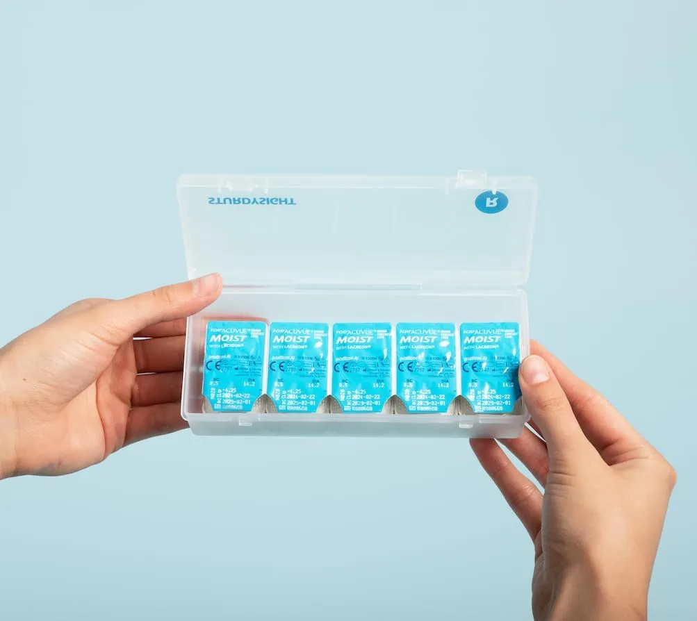 2-Pack Contact Lens Case Organizer | Holds 20 Lenses Each | Portable Storage Box for Contacts | Fits All Brands