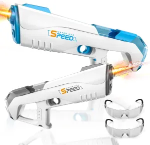 2 Pack Electric Water Guns for Adults Kids, Automatic Suction Automatic Squirt Guns with LED Light 38FT Water Gun Auto Water Blaster for Pool Outdoor Toy Game(Transparent Blue Grey)