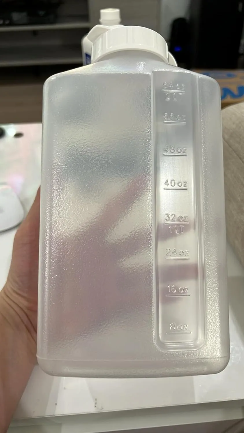 2-Quart (64 fl. oz) Water Bottle Refrigerator Shaker, Pitcher, Engraved Measurements, Mixer Bottle, Leak Resistance, Dishwasher Safe, BPA Free, with Easy-Pour Spout