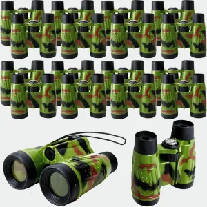 20 Pack Safari Binoculars Jungle Camouflage Binoculars Toy for Kids Explorers Gifts Camping Hunting Safari Party Favors