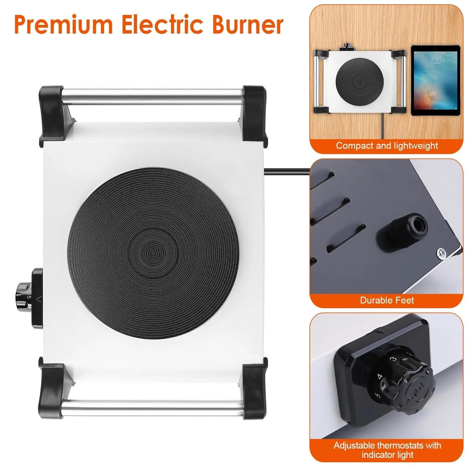 2000W Electric Burner Portable Coil Heating Hot Plate Stove Countertop