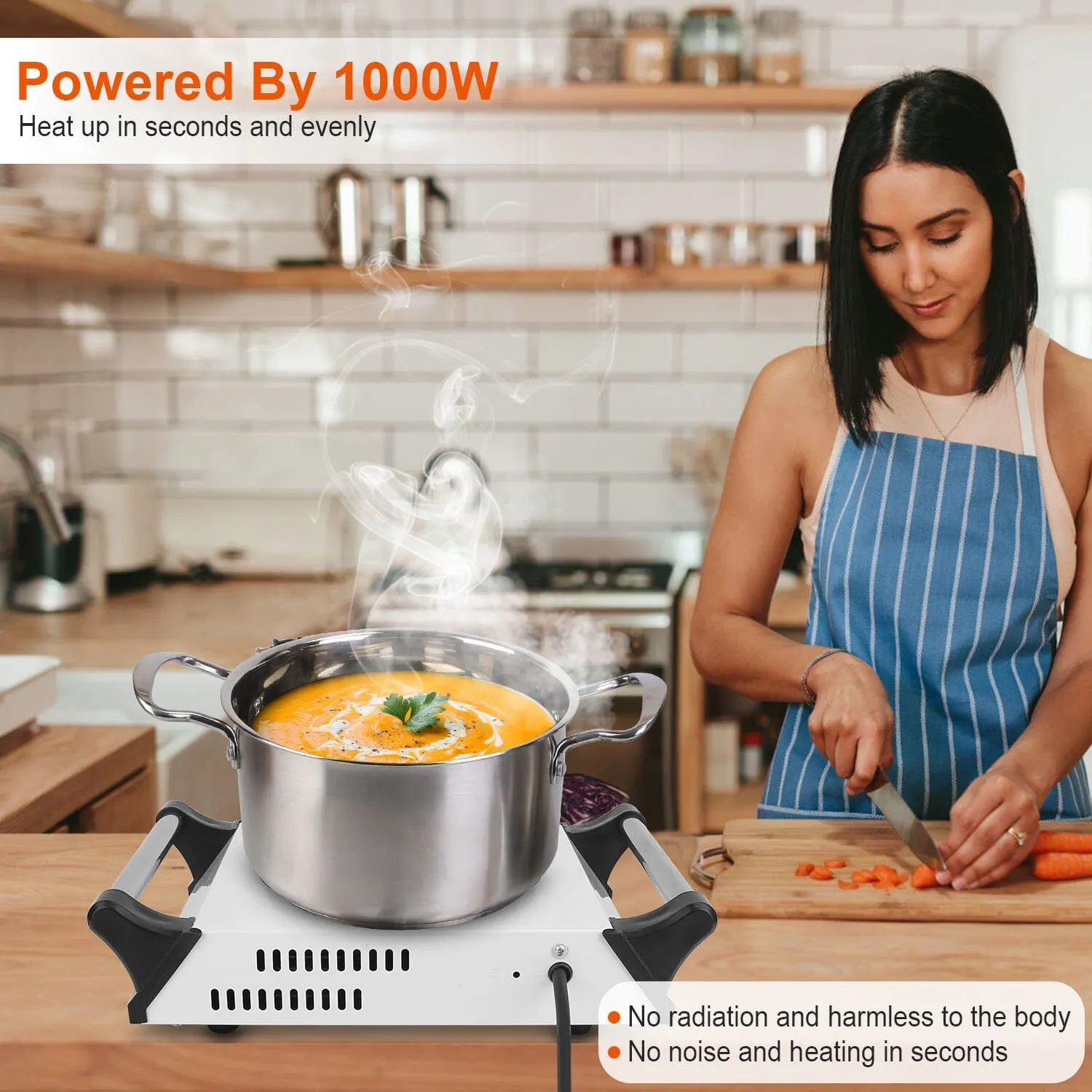 2000W Electric Burner Portable Coil Heating Hot Plate Stove Countertop