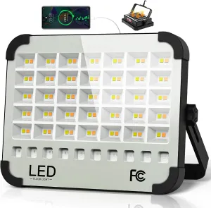 200W LED Solar Work Light, Sinear 20000LM Magnetic Portable Light, 20000mAh Rechargeable with 5 Modes, IP66 Waterproof for Outdoor Camping, Car Repair, Building, Workshop, Garage, Emergency