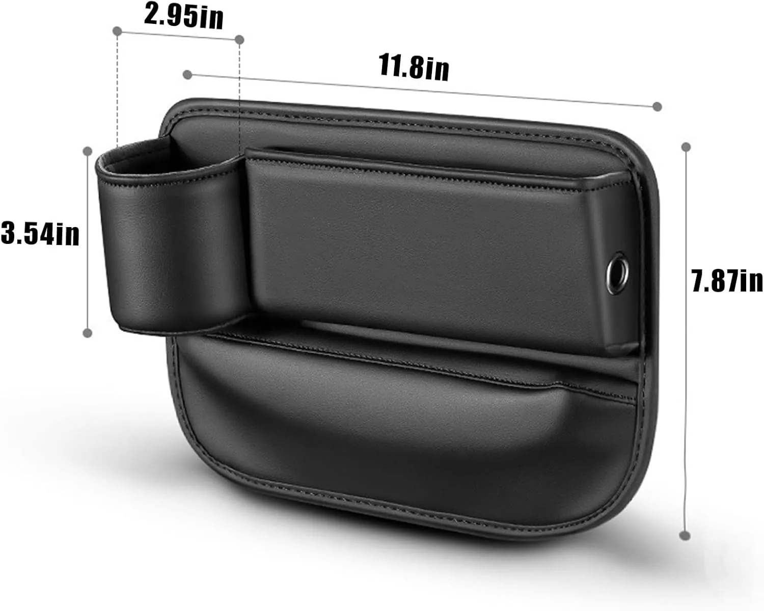 2025 Car Leather Cup Holder Gap Bag, Seat Gap Storage Box, Adjustable Car Seat Storage Box, Car Seat Gap Organizerwith Cup Holder, for Glasses Phones Keys and Cards